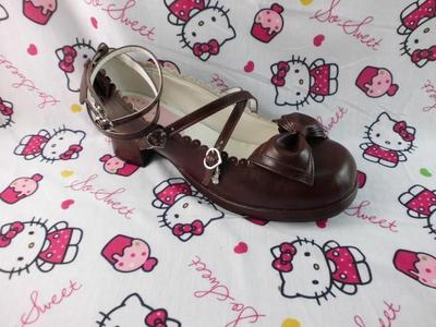 Antaina~Sweet Chunky Heels Lolita Shoes Size 31-36 coffee 4.5cm heel 1cm platform 31-33(contact us to tell the size you want) 
