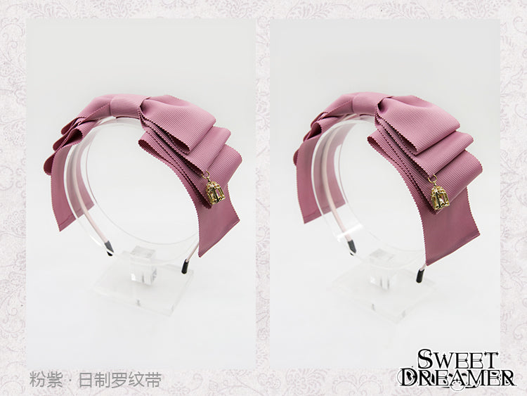 SweetDreamer~Miss Canary Sweet Lolita Bow KC pinkish-purple(Japanese matte ribbon)  