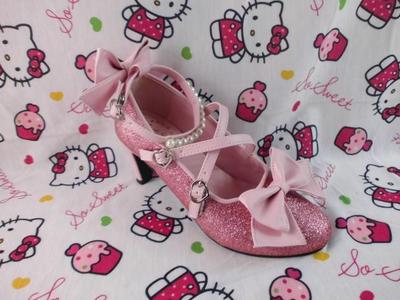 Antaina~Thin Heel Princess Lolita Shoes Plus Size 49-52 pink 6.3cm heel 51 