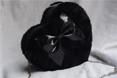 Loris~Kawaii Lolita Plush Heart Bag black  