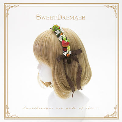 SweetDreamer~Shepherd's Vale Lolita Berry Headdress brown hair band  