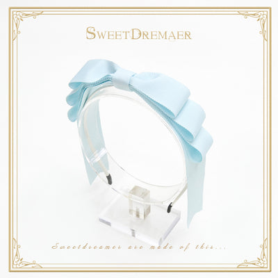 (BuyForMe) SweetDreamer~Vintage Lolita Headband Multicolors light blue● thickened matte wavy edge ribbon  
