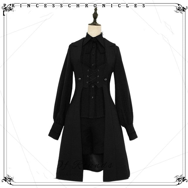 Princess Chronicles~The Night Prelude~Ouji Lolita Corset Vest S black (boys) - in stock 