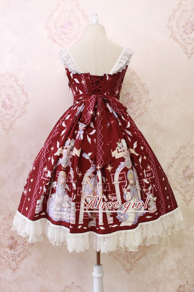 Alice Girl~Sweet Lolita Jumper Dress~Angel Print Lolita JSK   