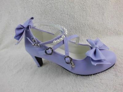 Antaina~Thin Heel Princess Lolita Shoes Plus Size 49-52 matte purple 6.3cm heel 51 