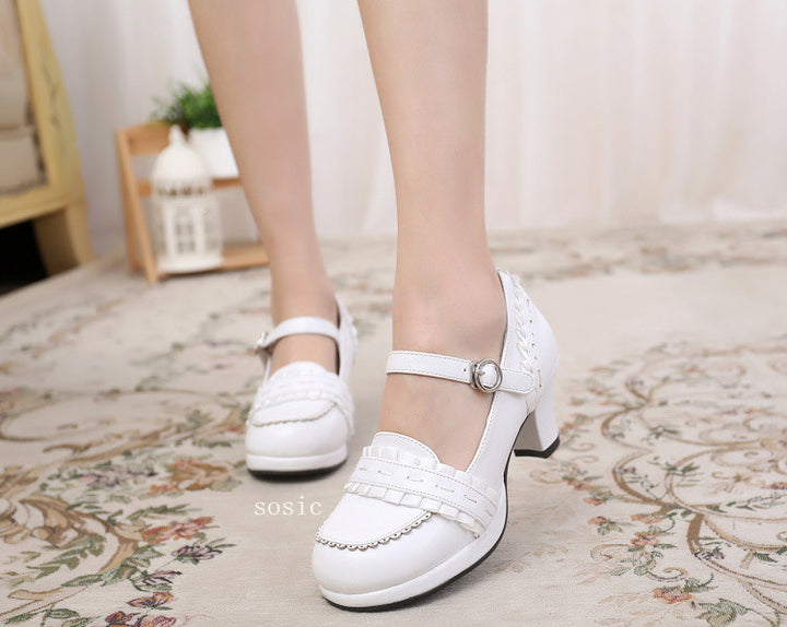 (BuyForMe) Sosic~ Sweet High-heeled Plain Color Lolita Shoes   