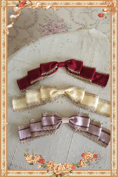 Infanta~Doll House~Sweet Lolita Accessory Bow Rose Brooch Red  