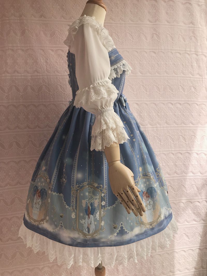 Yilia~Oriel's Blessing~Angel-themed Printed Lolita Jumper Dress   