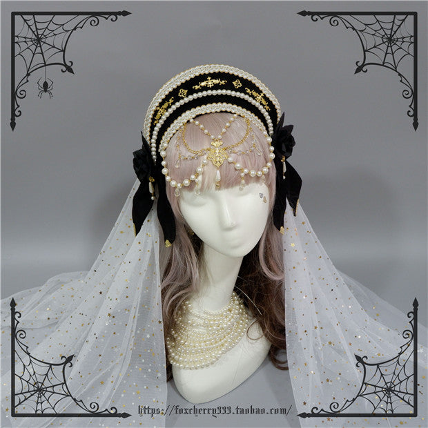 Fox Cherry-Lolita Palace Retro Gorgeous Flowers Headdress