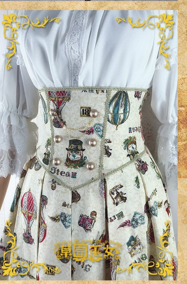 Strawberry Witch - Mechanical Balloon - Lolita Fish-bone SK Skirt