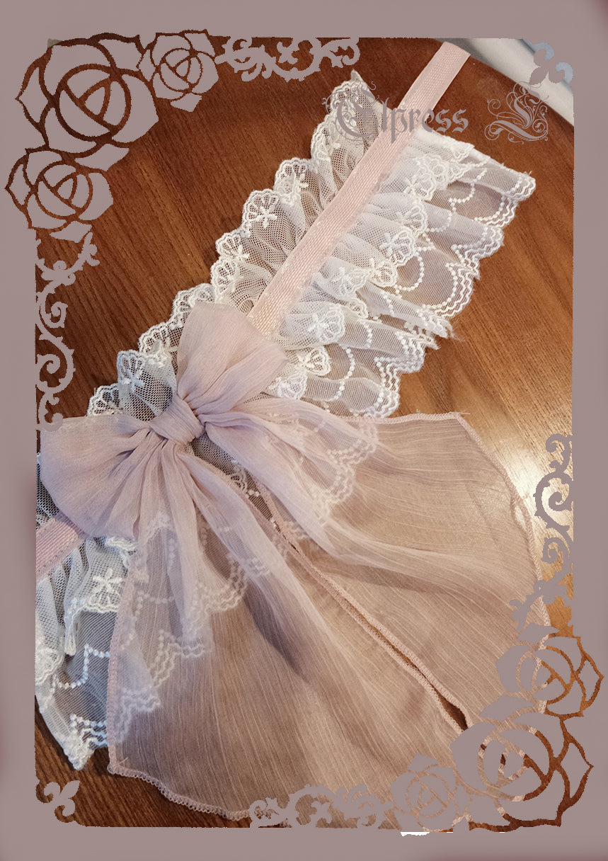 Elpress L~3D Flower Lolita Hairband Cuff Brooch Multicolors pink choker 