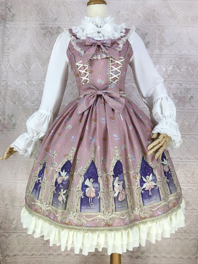 Yilia~Dream Elf ~Chiffon Lolita JSK Dress XS pink 
