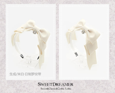 SweetDreamer~Multicolors Bows Lolita KC Headdress apricot/Japanese matte ribbon  