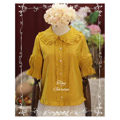 (BuyForMe) Tiny Garden~Robin~Kawaii Lolita Short Sleeve Blouse S ginger yellow