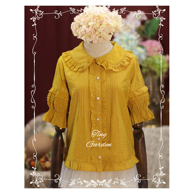 (BuyForMe) Tiny Garden~Robin~Kawaii Lolita Short Sleeve Blouse S ginger yellow 