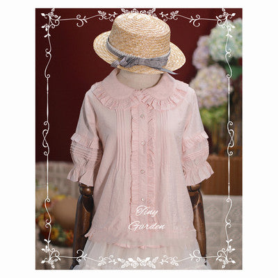 Tiny Garden - Robin - Kawaii Lolita Short Sleeve Blouse S sakura pink