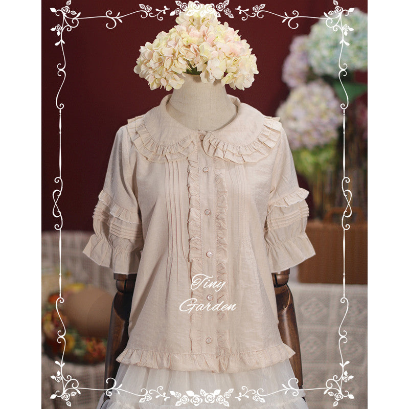 Tiny Garden - Robin - Kawaii Lolita Short Sleeve Blouse S ivory