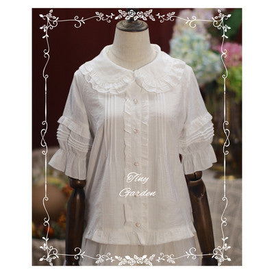 (BuyForMe) Tiny Garden~Robin~Kawaii Lolita Short Sleeve Blouse S white