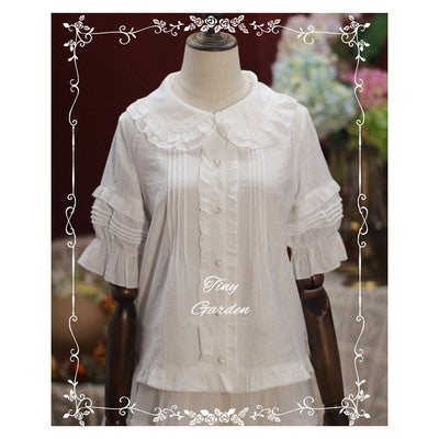 Tiny Garden - Robin - Kawaii Lolita Short Sleeve Blouse S white