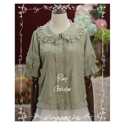 (BuyForMe) Tiny Garden~Robin~Kawaii Lolita Short Sleeve Blouse S matcha green 