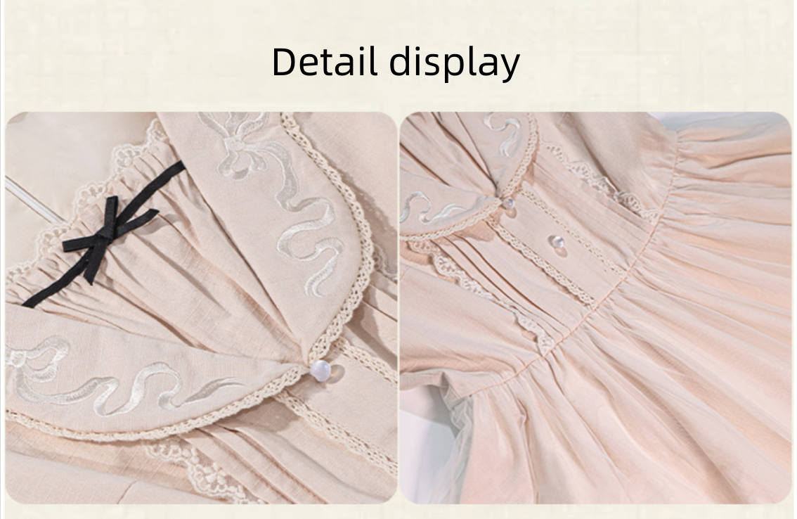 With PUJI~Glass Window~Classic Lolita Cotton OP Dress   