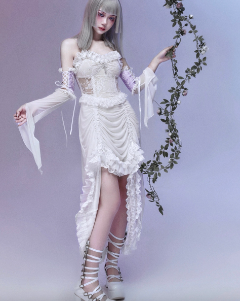 Blood Supply - God's Redemption - White Gothic Halloween Jumper Dress