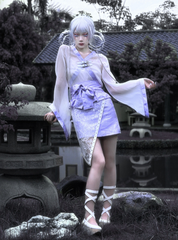 Blood Supply~Chinese Qi Lolita Kimono Four-piece Set   