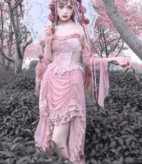 Pink gothic dress best sale
