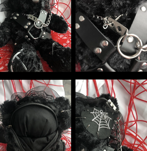 Blood Supply～Gothic Lolita Dark-themed Black Bear Bag