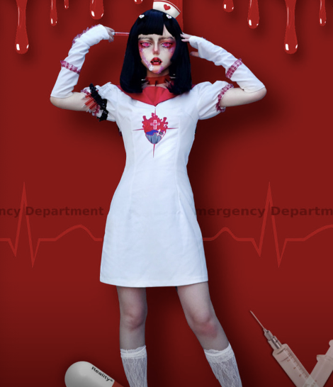 Blood Supply~Tokyo Bloodthirsty Girl~Gothic Lolita Halloween Embroidered Sailor OP   