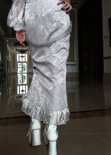 Blood Supply - Rose Funeral - Halloween Rose Slit Mermaid Lolita Skirt
