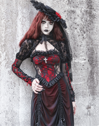 Blood Supply~Night Visit with Vampire~Halloween Goth Black Bolero   