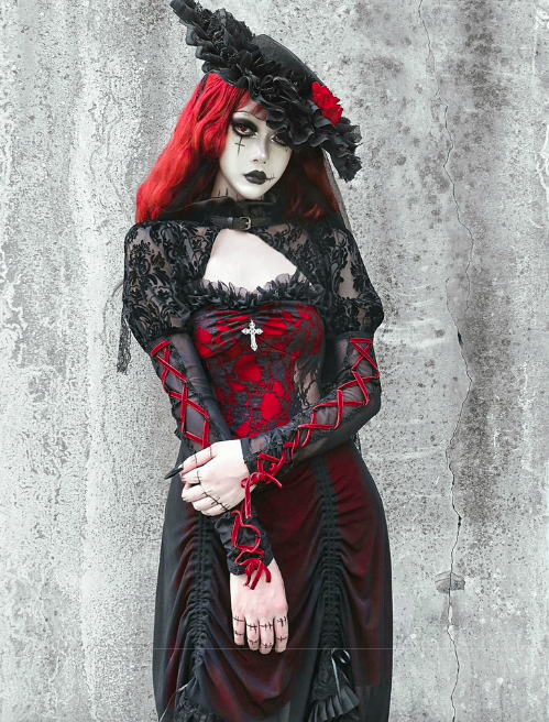 Blood Supply~Night Visit with Vampire~Halloween Goth Black Bolero   