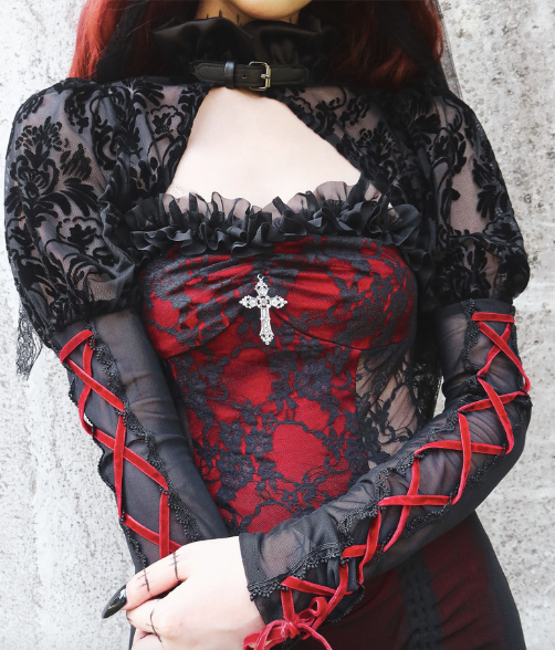 Blood Supply~Night Visit with Vampire~Halloween Goth Black Bolero   