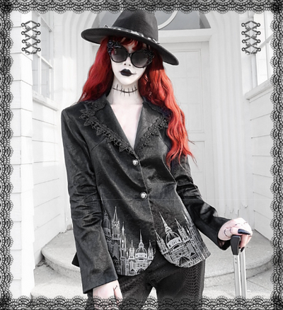 Blood Supply~Night Visit with Vampire~Classical PU Leather Suit Coat   