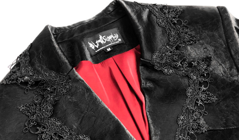 Blood Supply~Night Visit with Vampire~Classical PU Leather Suit Coat   