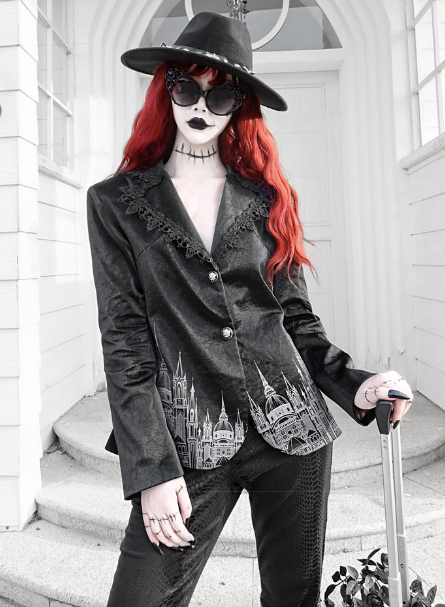 Blood Supply~Night Visit with Vampire~Classical PU Leather Suit Coat   