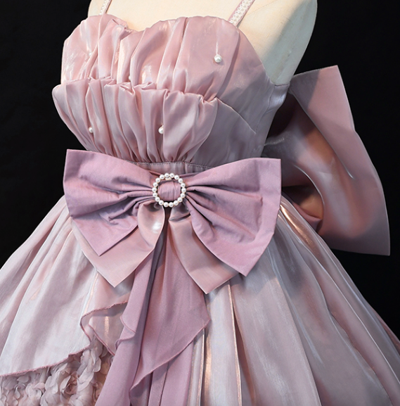 (Buyforme) Baduoni~Pink Red CLA Large Bow Lolita Jumper Dress   
