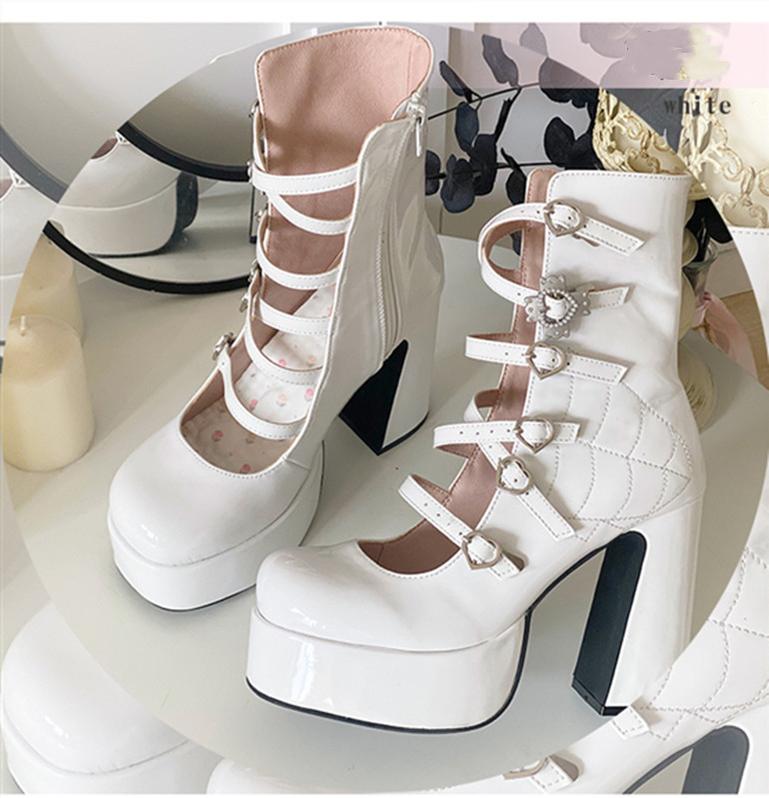 (Buyforme) Pure Tea For Dream~Cross Buckle Punk Lolita Shoes 6870:73996