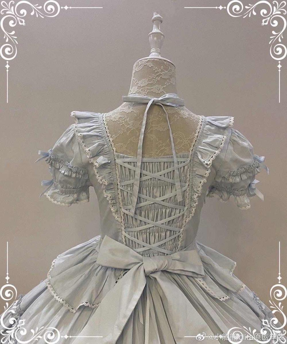 (Buy for me) Little Bear~Cotton Lolita Halter OP Dress   