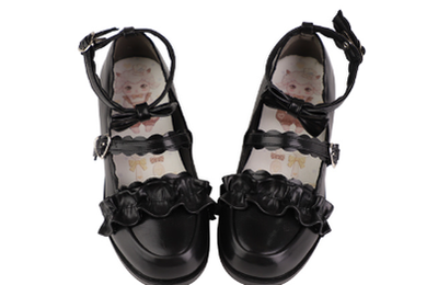 Sheep Puff~Kawaii Lolita Shoes Multicolors 35 black 