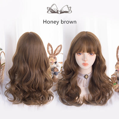 Hengji~Natural Color Long Curly Lolita Wig honey brown  