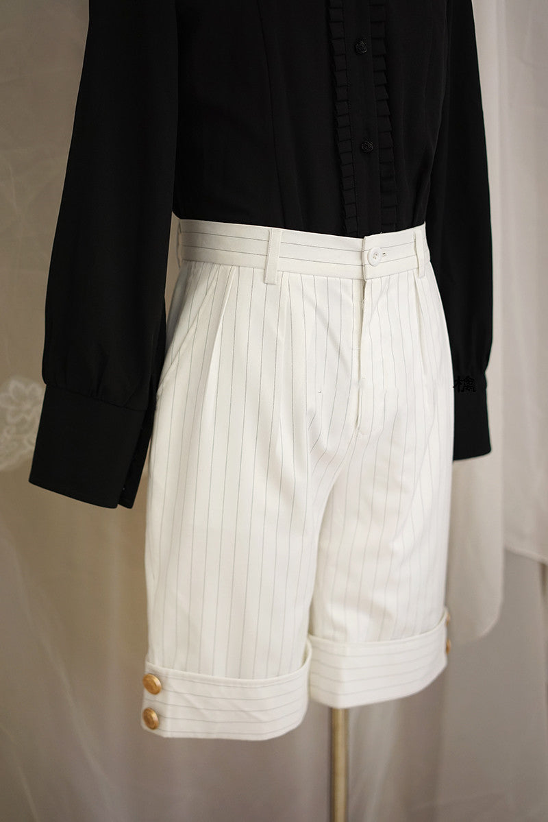 La Pomme~Ouji Lolita Stripes Middle Length Shorts   