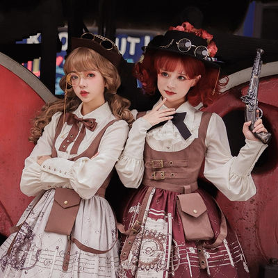 NyaNya~Score Player~Pointed Collar Ouji Lolita Shirt   