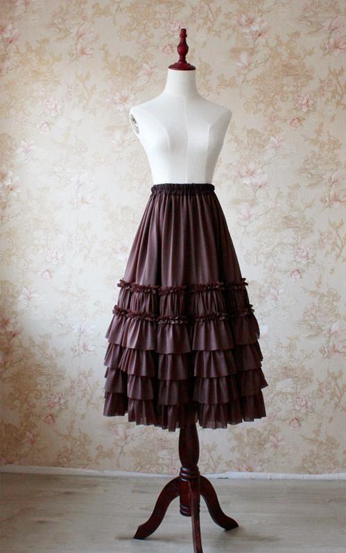 Sentaro~Mousse~Elegant Lolita Skirt Petticoat S chocolate 