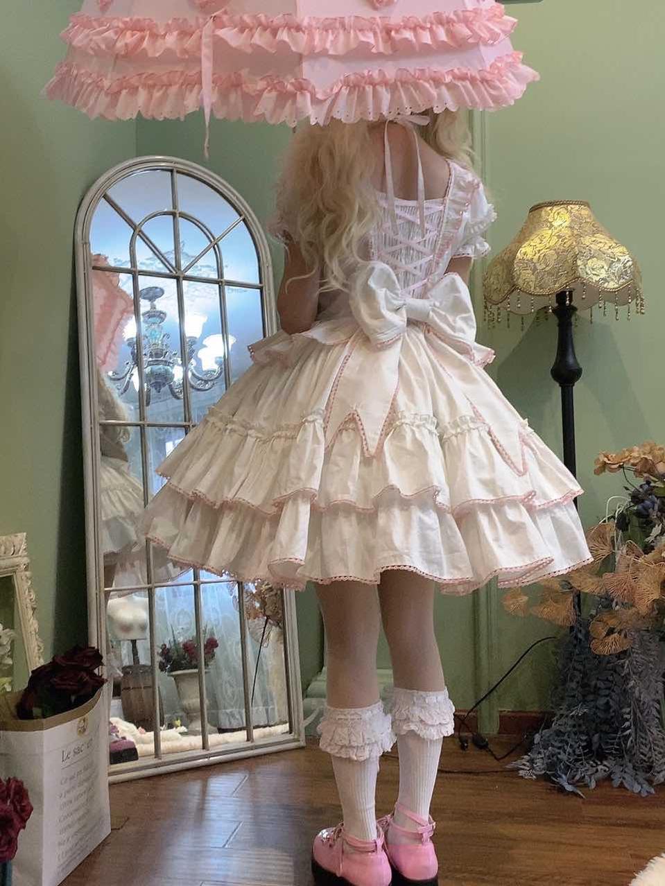 (Buy for me) Little Bear~Cotton Lolita Halter OP Dress   