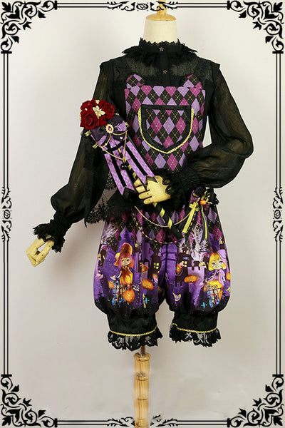 Fanzy Fantasy~Halloween Lolita Shirt Gothic Bat Collar   