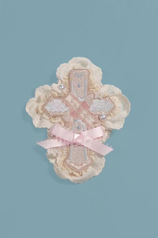 (Buyforme)Moonlight Tavern~Dessert Unicorn Sweet Lolita Accessories pink blue milk white bow cross free size 