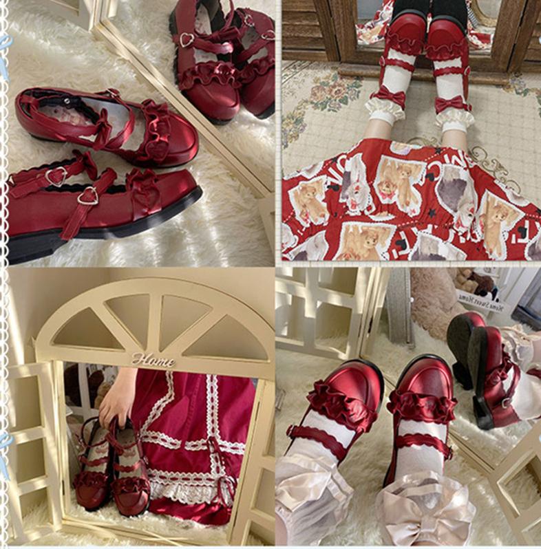 Sheep Puff~Mei Lulu~Lolita Japanese Lace Single Shoes 6562:76504