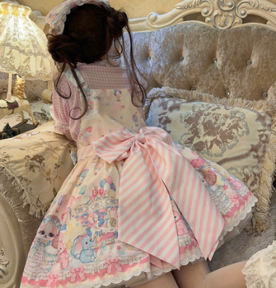 (Buyforme)DreamWhale~Puppy Parks~Sweet Lolita Kawaii Puppy Lolita Salopette   